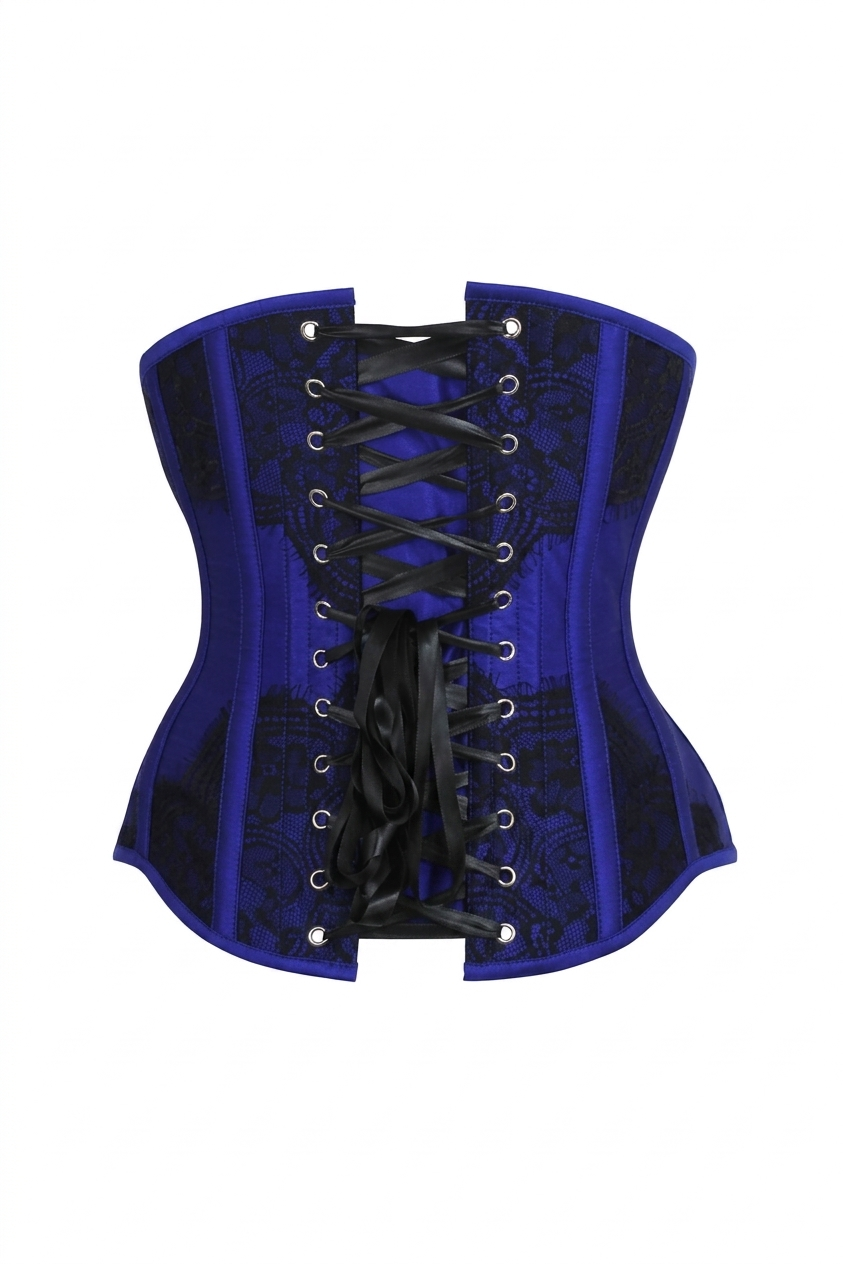 Connor Royal Blue Lace Curvy Underbust Corset