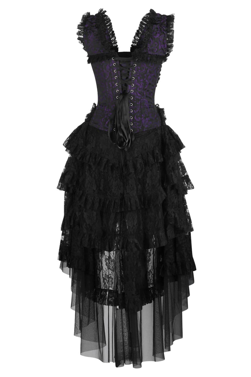 Purple Black Anastasia Rococo Corset Dress