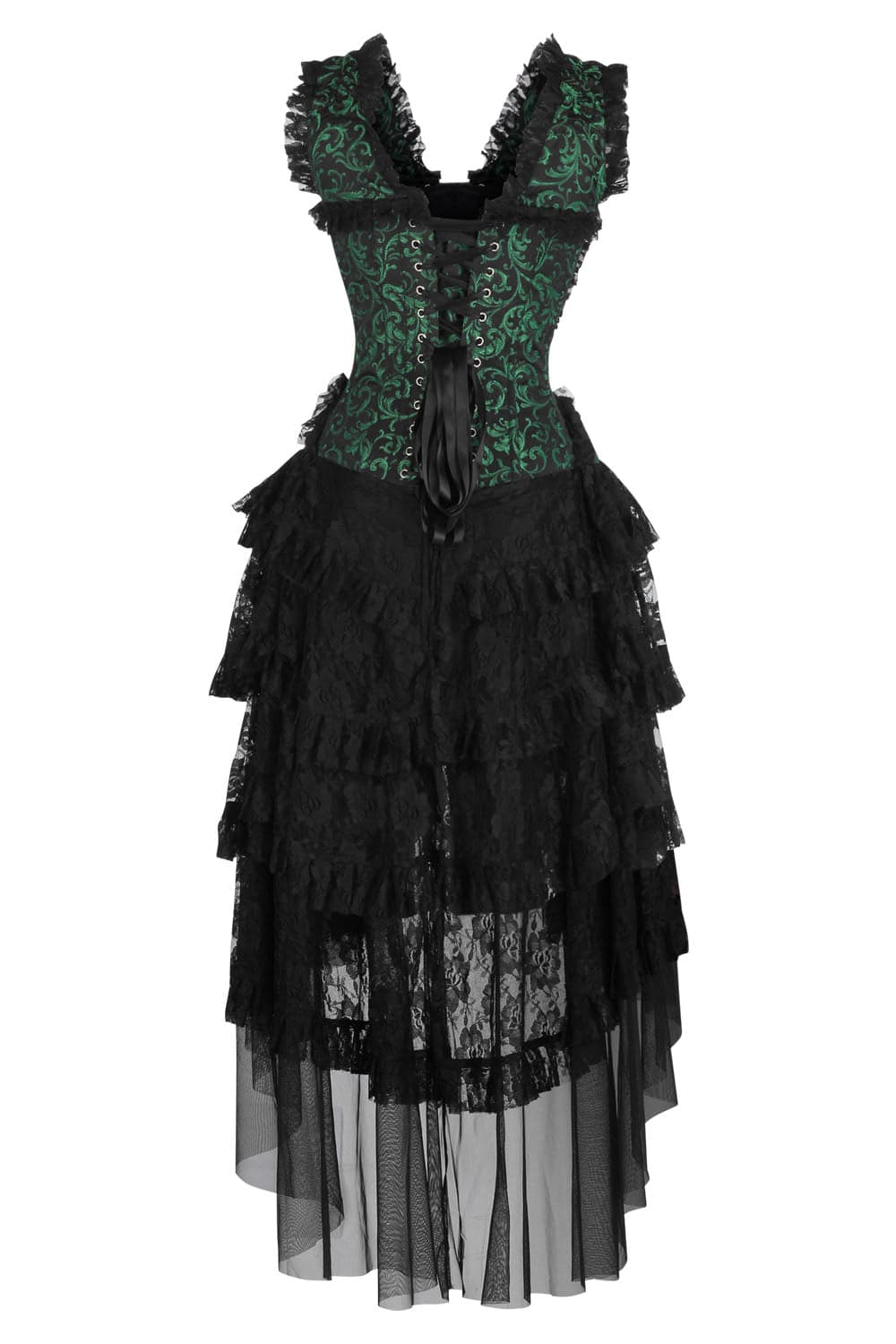 Emerald Green Black Anastasia Rococo Corset Dress