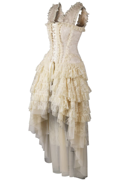 Anastasia Ivory Brocade Rococo Gothic Steel Boned Corset Dress|Corset Society