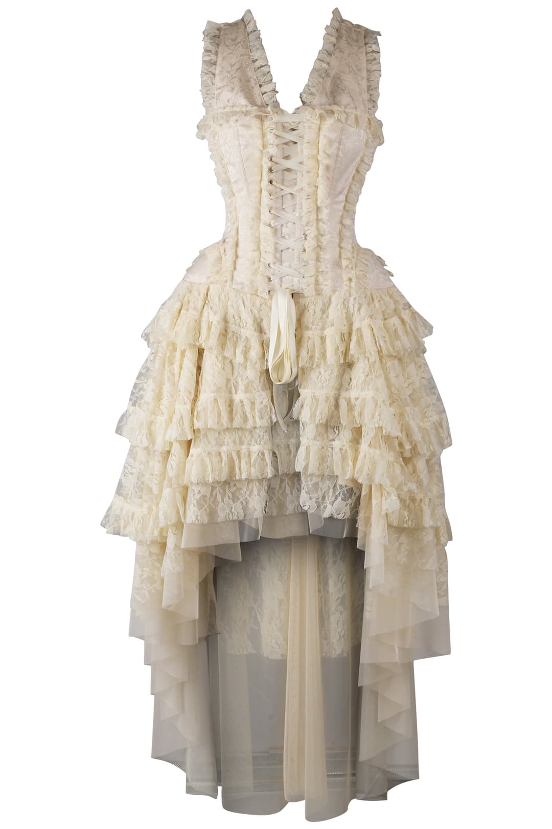 Anastasia Ivory Brocade Rococo Gothic Steel Boned Corset Dress|Corset Society
