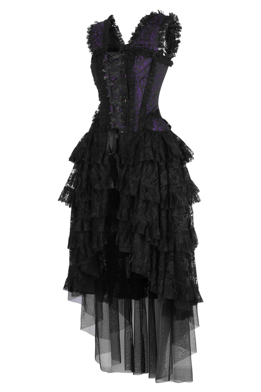 Purple Black Anastasia Rococo Corset Dress
