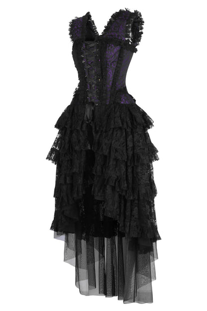 Purple Black Anastasia Rococo Corset Dress