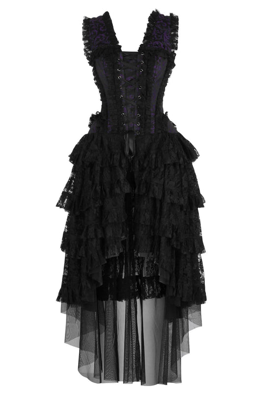 Purple Black Anastasia Rococo Corset Dress