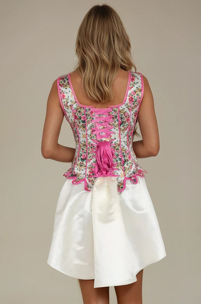 Mitsue Victorian Rose Garden Shoulder Straps Overbust Corset