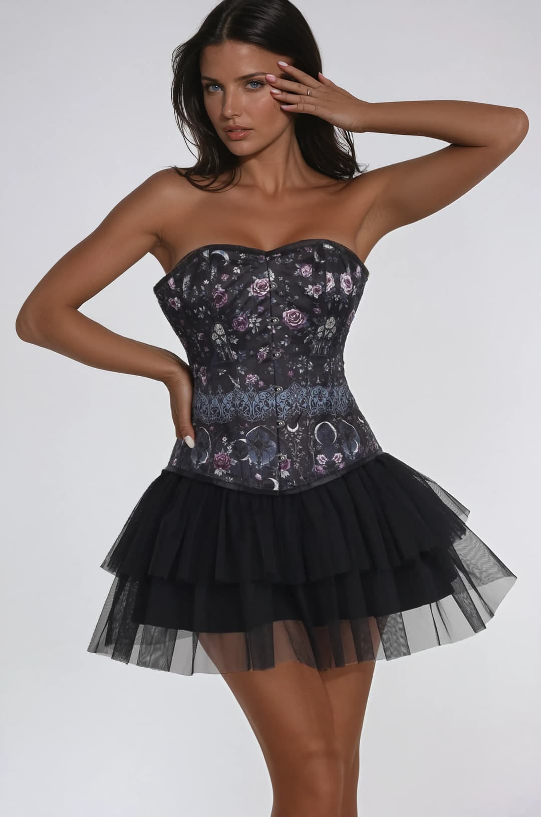 Sherlee Floral Gothic Enchantment Overbust Corset