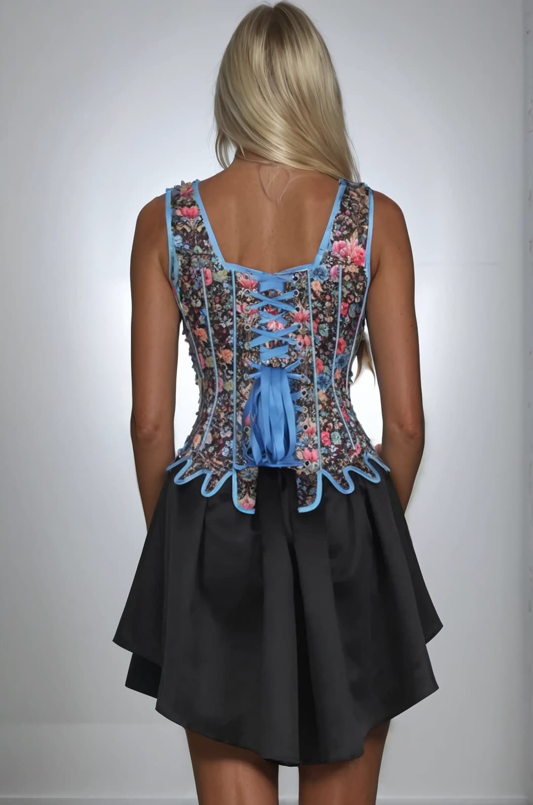 Nori Floral Shoulder Straps Overbust Corset