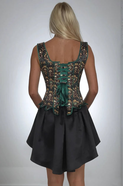 Annistyn Skull Shoulder Straps Overbust Gothic Corset