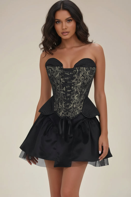 Latreece Brocade Hip Panels Baroque Overbust Corset
