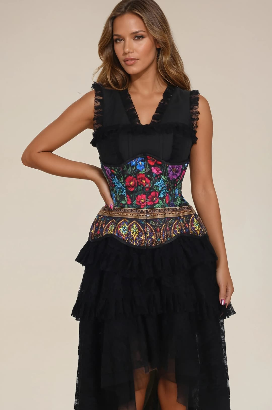 Darleane Gothic Bloom Radiance Curvy Underbust Corset