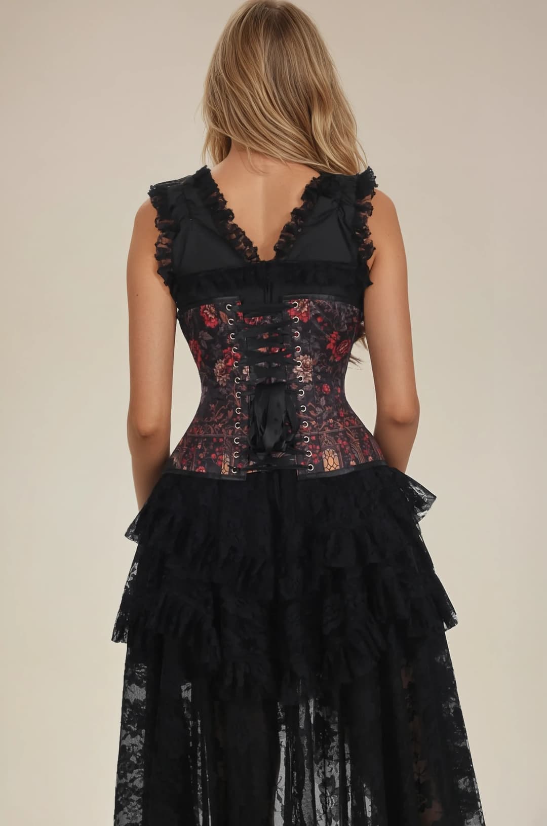 Audrene Ravenveil Tapestry Floral Curvy Underbust Corset