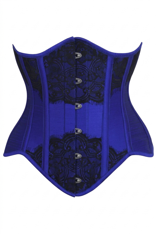 Connor Royal Blue Lace Curvy Underbust Corset