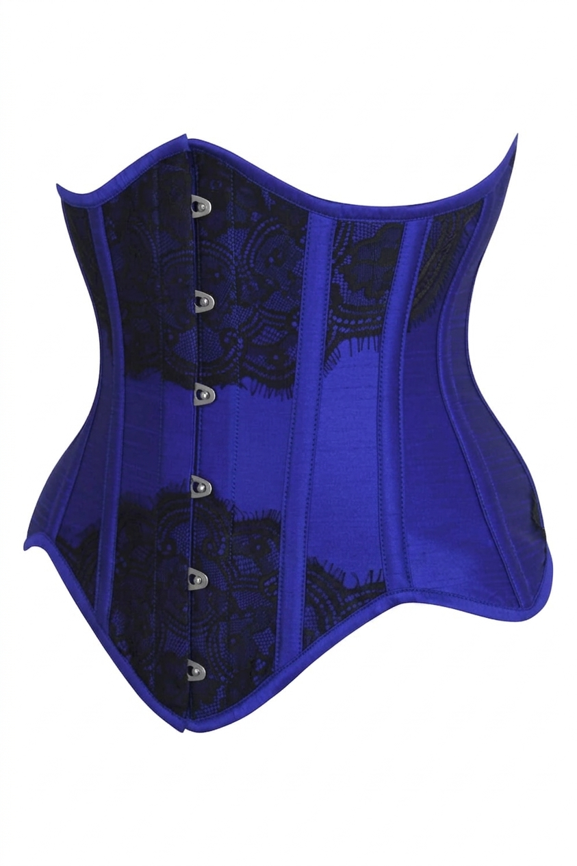 Connor Royal Blue Lace Curvy Underbust Corset