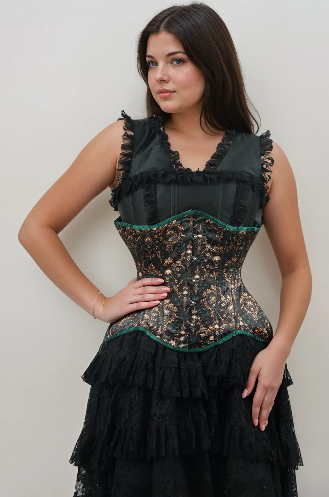 Elana Skull Curvy Underbust Corset