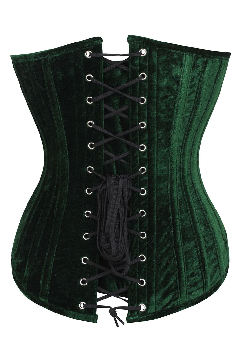 Emerald Green Deep Plunge Velvet Hiroko Overbust Corset