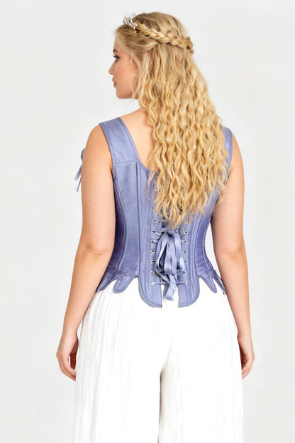 Powder Blue Dawnette Historically Inspired Shoulder Straps Overbust Corset
