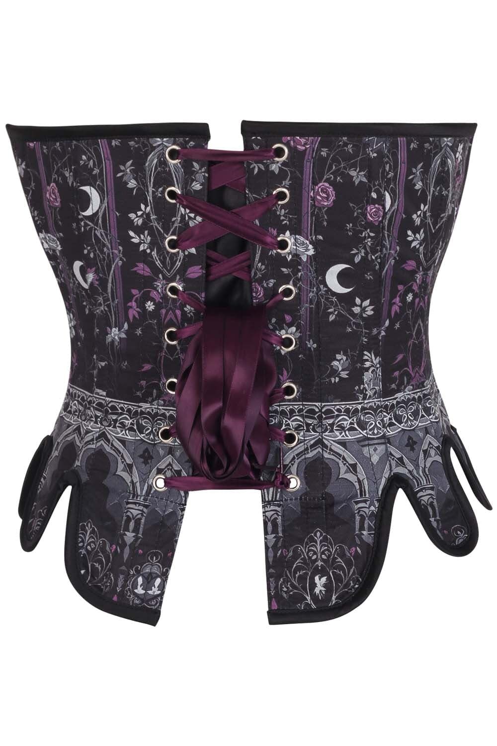Midnight Celestial Rosel Front Back Lacing Overbust Corset