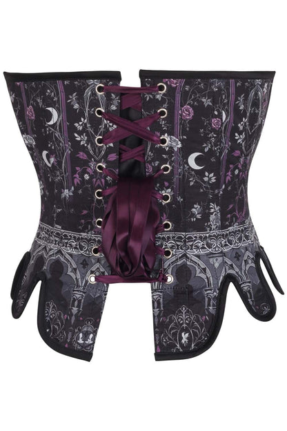 Midnight Celestial Rosel Front Back Lacing Overbust Corset