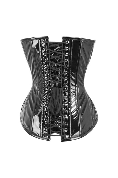 Black Patent Cheray PVC Overbust Corset
