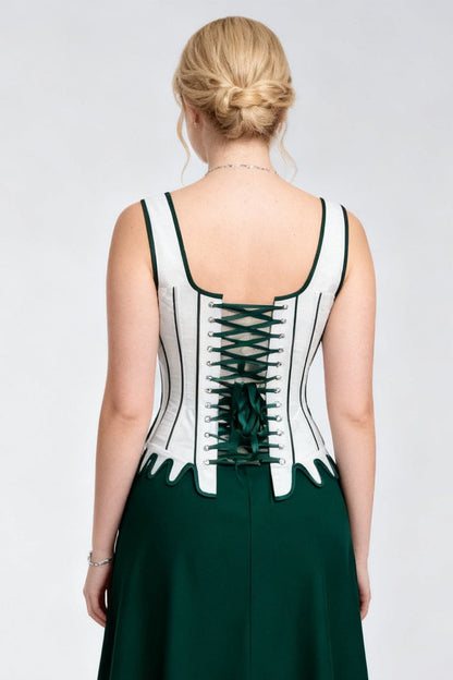 Emerald Vanesia Shoulder Straps Overbust Embroidery Corset