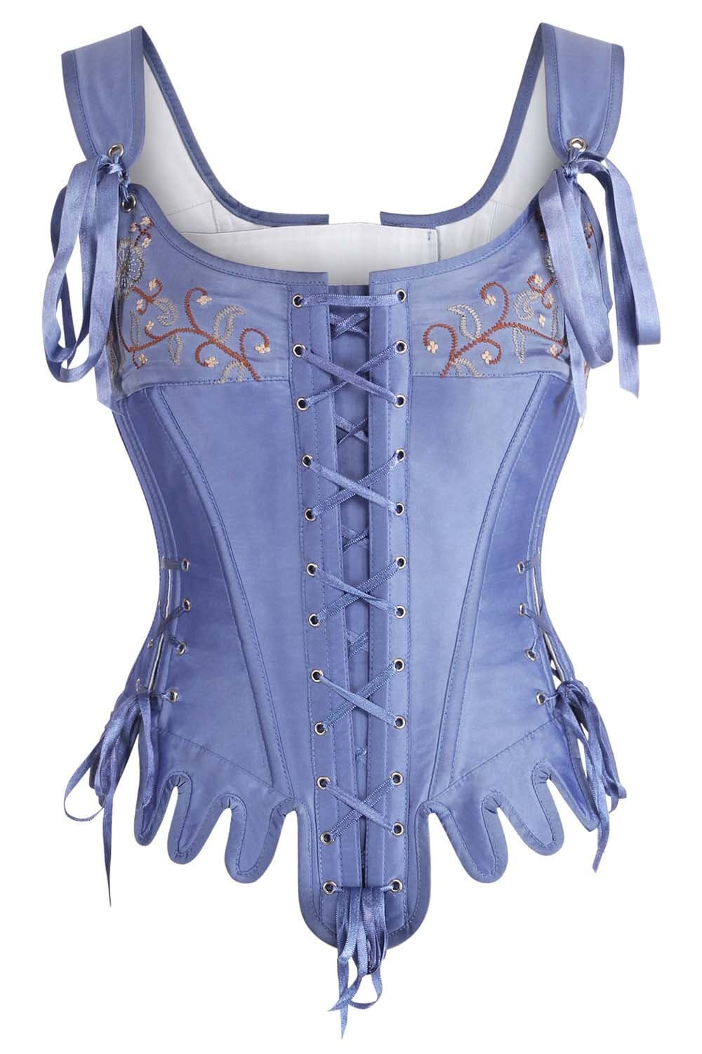 Powder Blue Dawnette Historically Inspired Shoulder Straps Overbust Corset