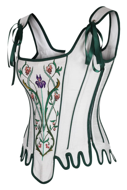 Emerald Vanesia Shoulder Straps Overbust Embroidery Corset