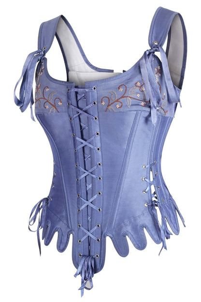 Powder Blue Dawnette Historically Inspired Shoulder Straps Overbust Corset