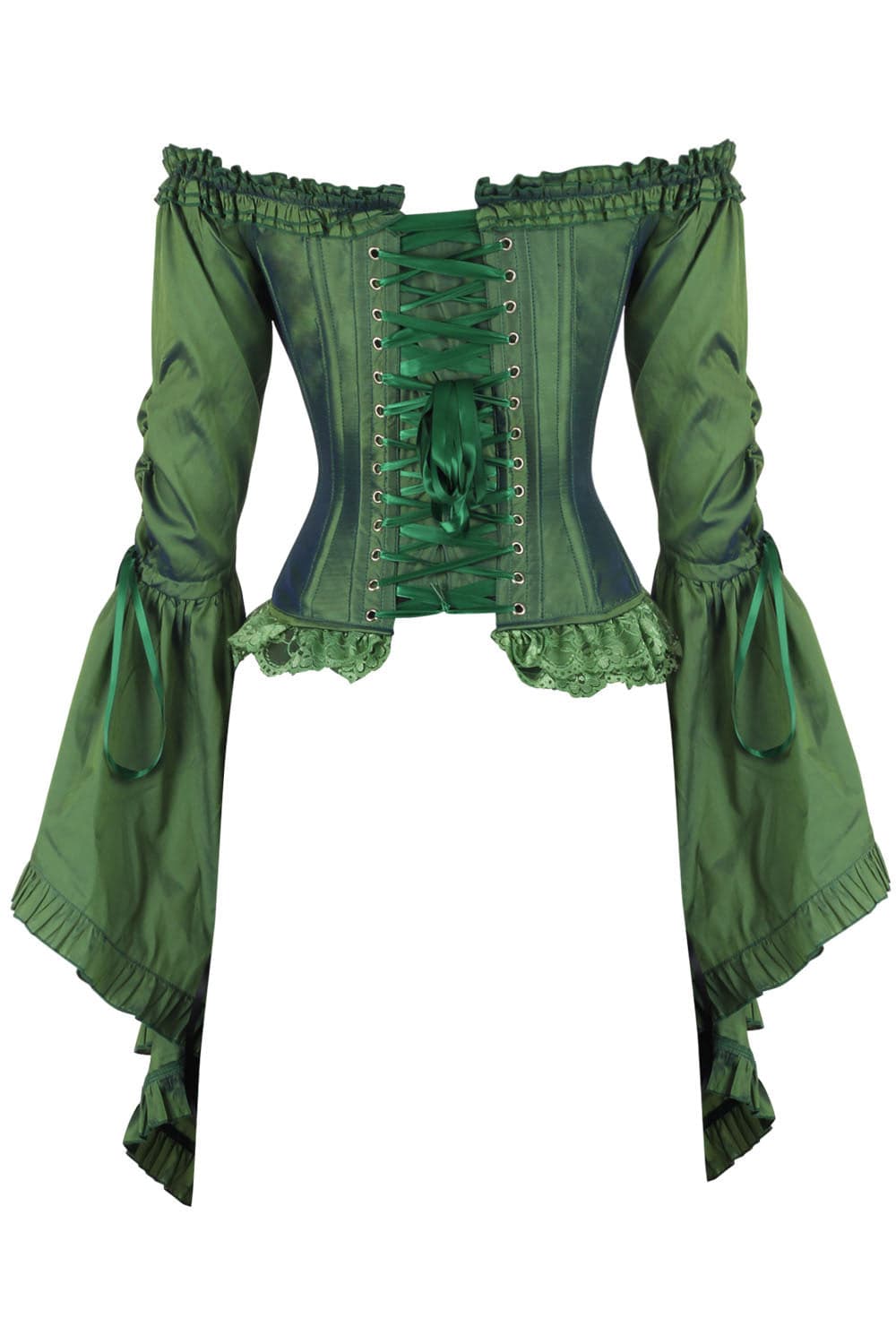 Emerald Green Yumiko Rococo Overbust Off Shoulder Corset