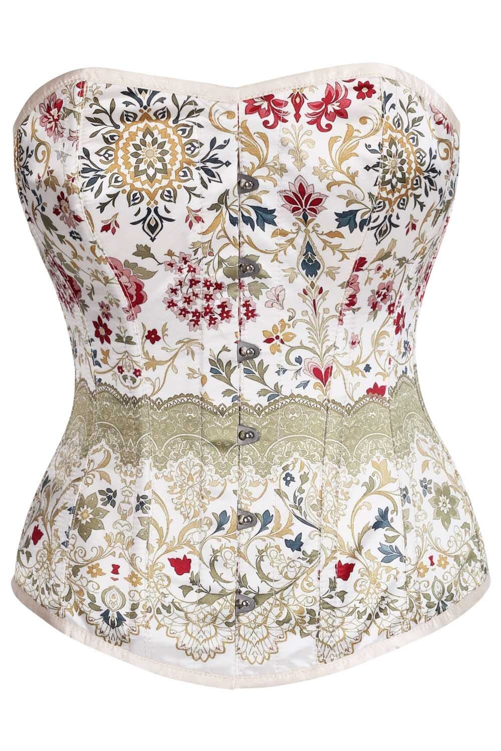Raevyn Ivory Floral Overbust Corset