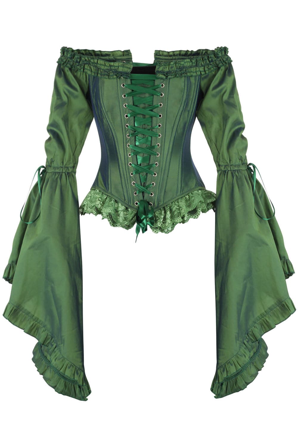 Emerald Green Yumiko Rococo Overbust Off Shoulder Corset