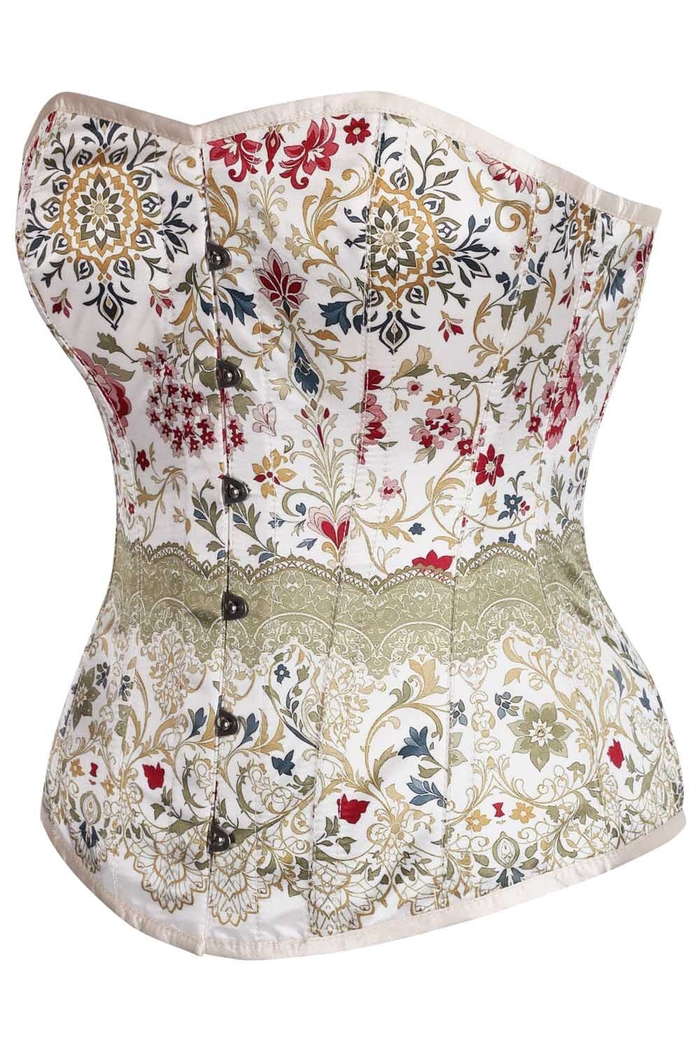 Raevyn Ivory Floral Overbust Corset
