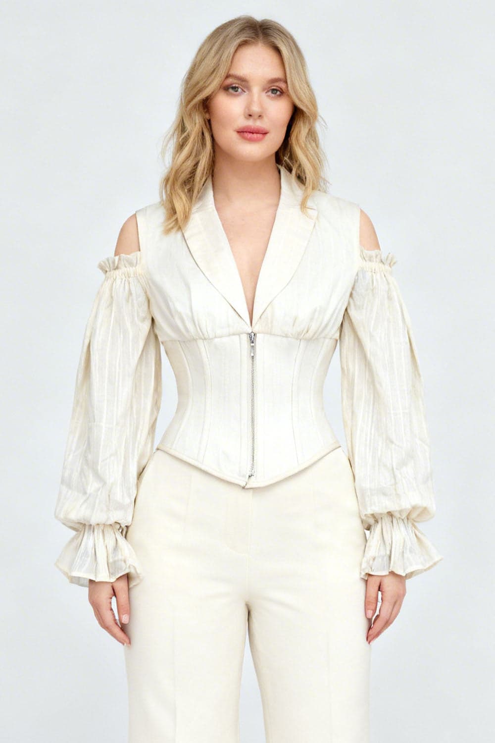 Ivory Ivy Cold Shoulder Underbust Cotton Corset