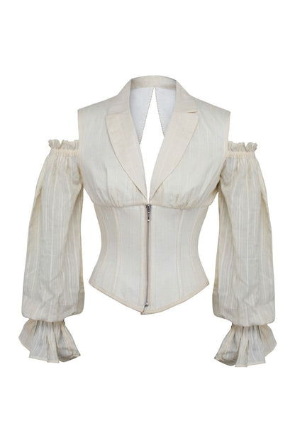 Ivory Ivy Cold Shoulder Underbust Cotton Corset