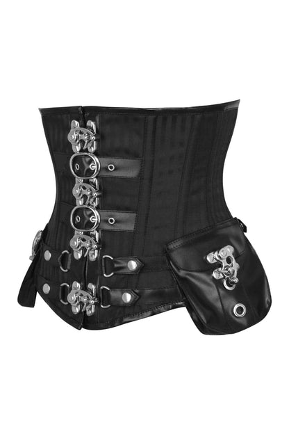 Midnight Black Jodean Goth Steampunk Underbust Corset