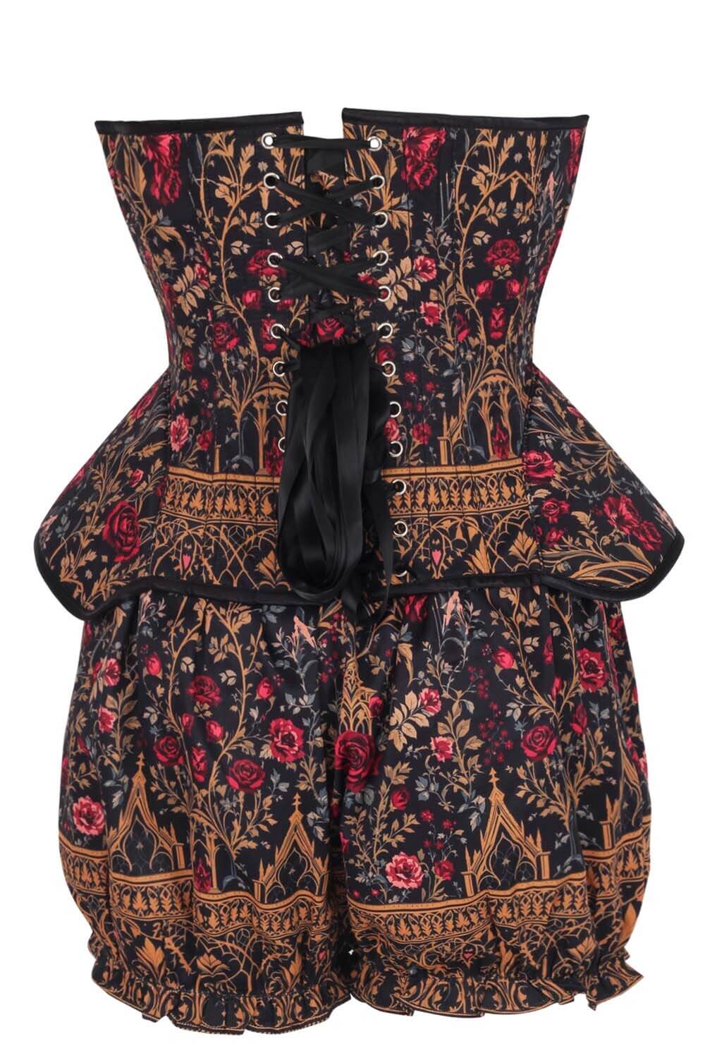 Lovella Gothic Rose Garden Corset & Bloomer Set