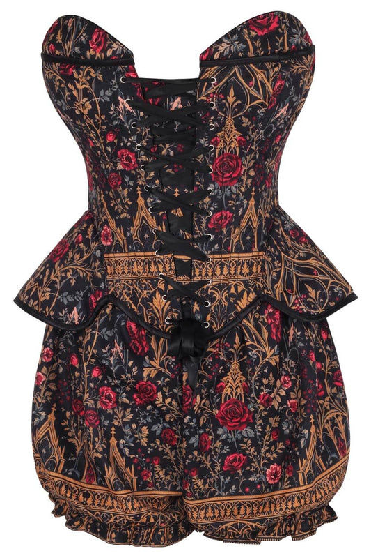 Lovella Gothic Rose Garden Corset & Bloomer Set