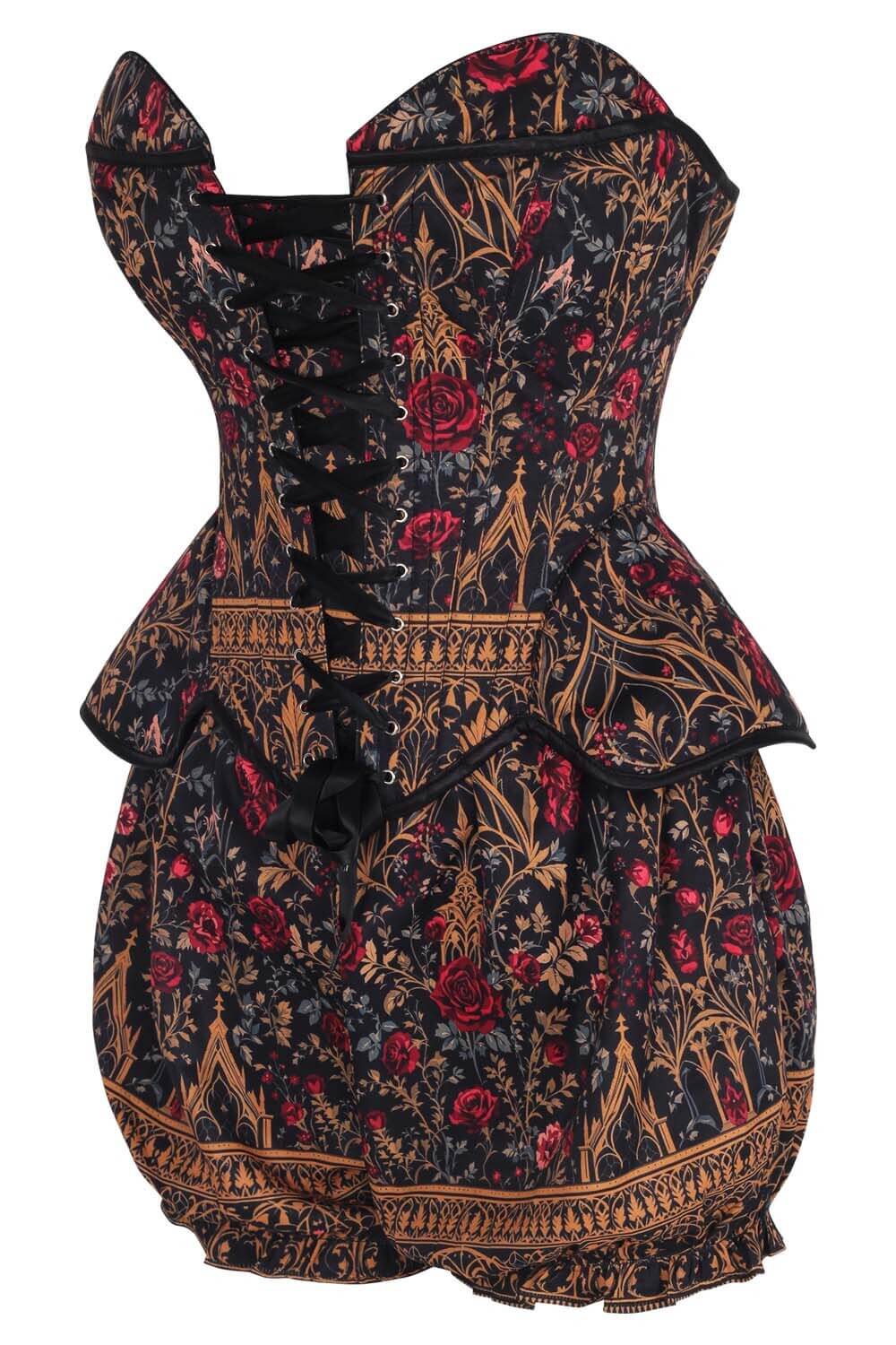 Lovella Gothic Rose Garden Corset & Bloomer Set
