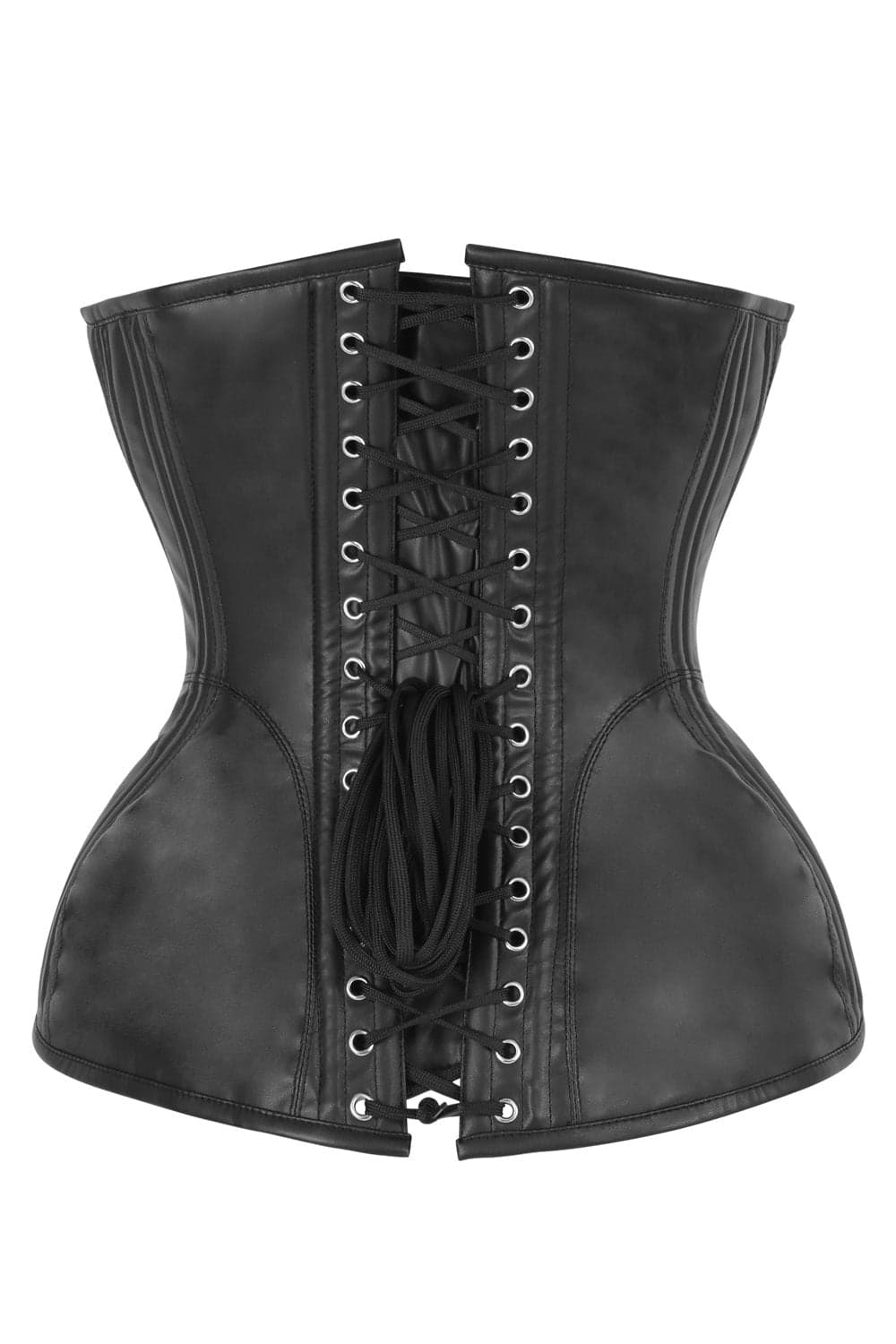 Black Faux Leather Novalee Overbust Corset