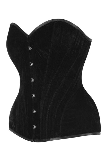 Novalee Midnight Black Gothic Overbust Velvet Corset