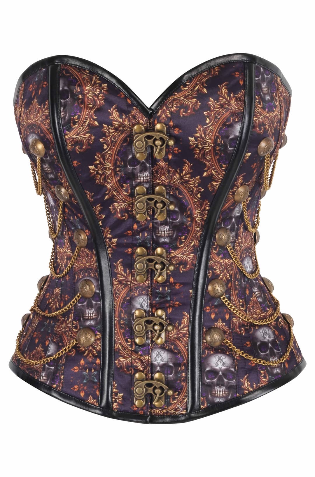 Danna Steampunk Skull Swing Hooks Chains Overbust Corset