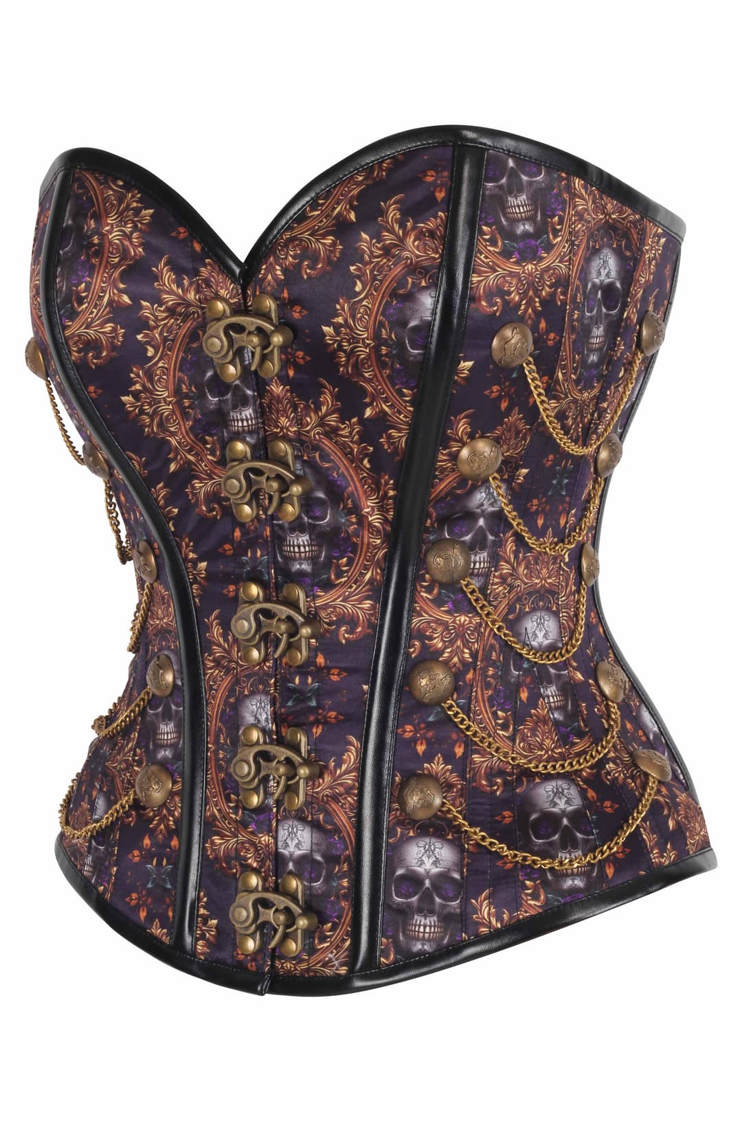 Danna Steampunk Skull Swing Hooks Chains Overbust Corset