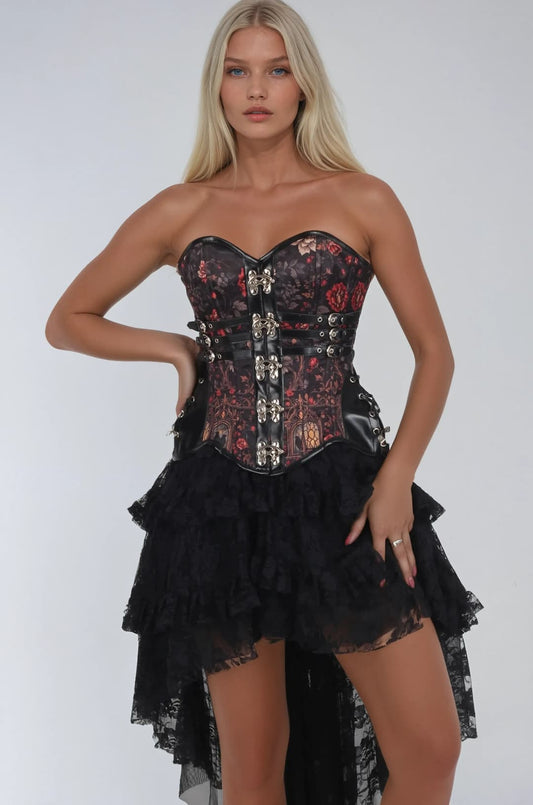 Liza Raven Steampunk Swing Hooks Waist Trainer Overbust Corset