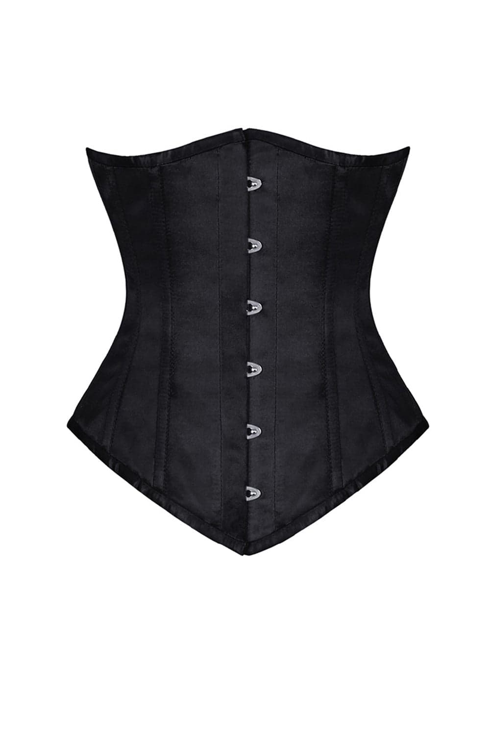 Elaina Gothic Black Underbust Long Satin Corset