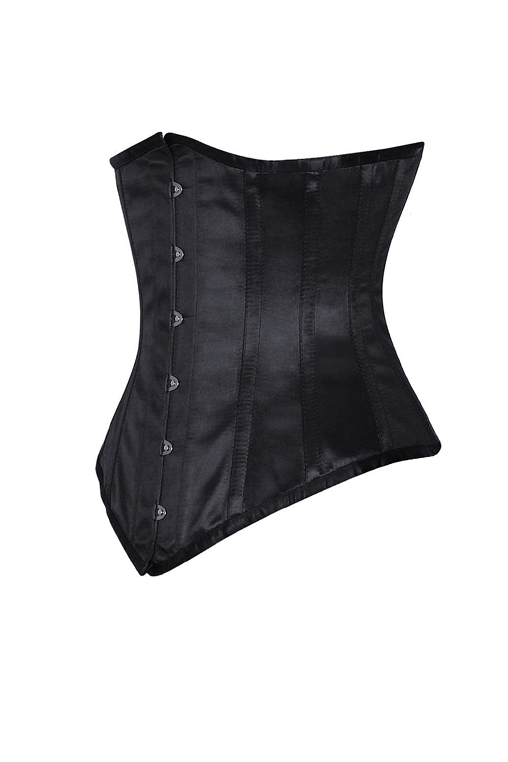 Elaina Gothic Black Underbust Long Satin Corset