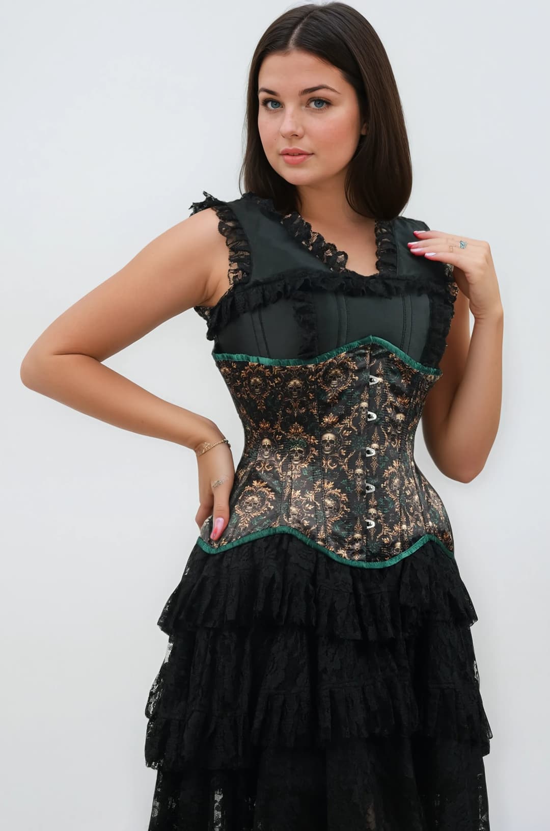 Elana Skull Curvy Underbust Corset