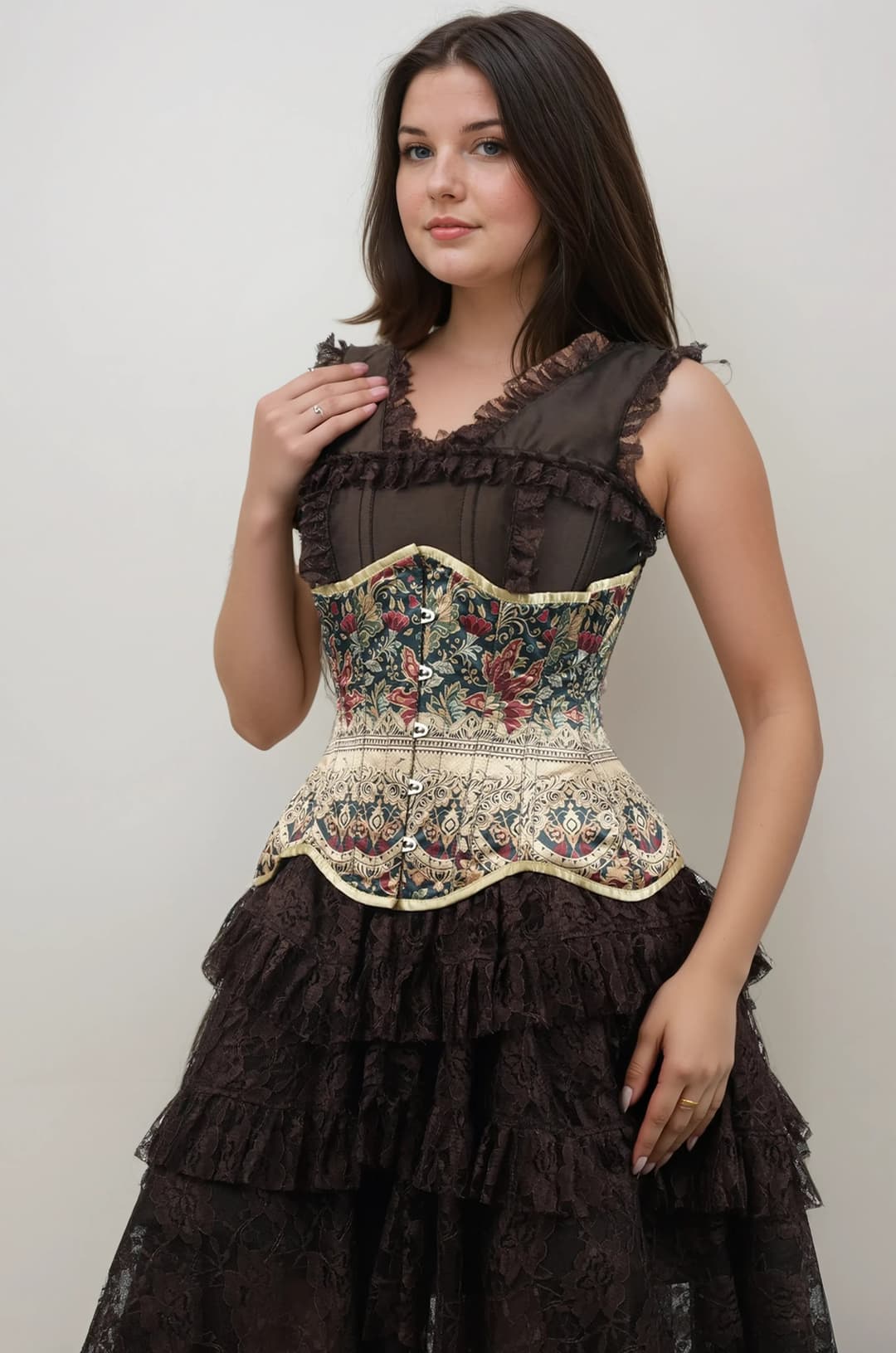 Ashlee Floral Victorian Curvy Underbust Corset