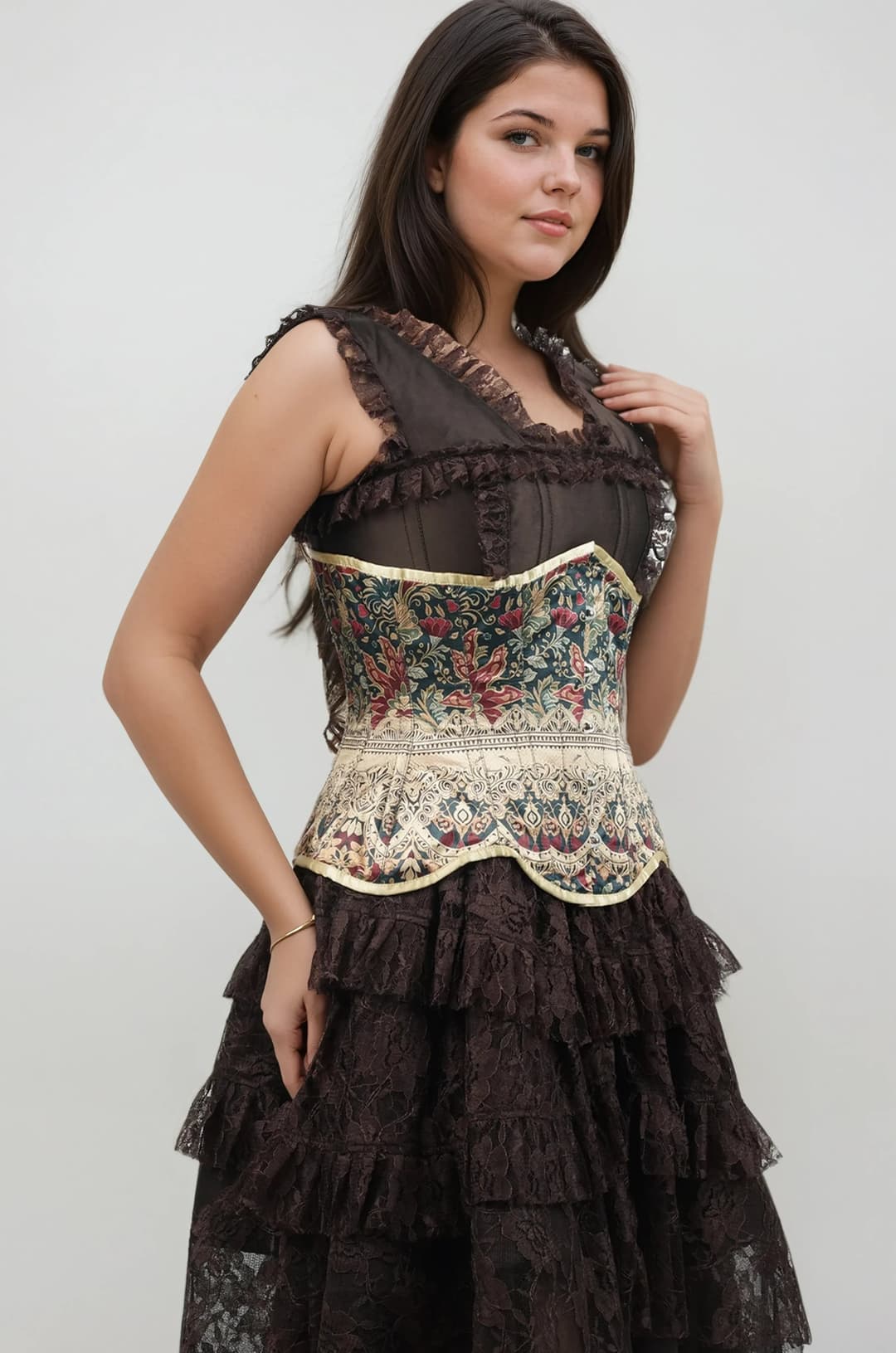 Ashlee Floral Victorian Curvy Underbust Corset