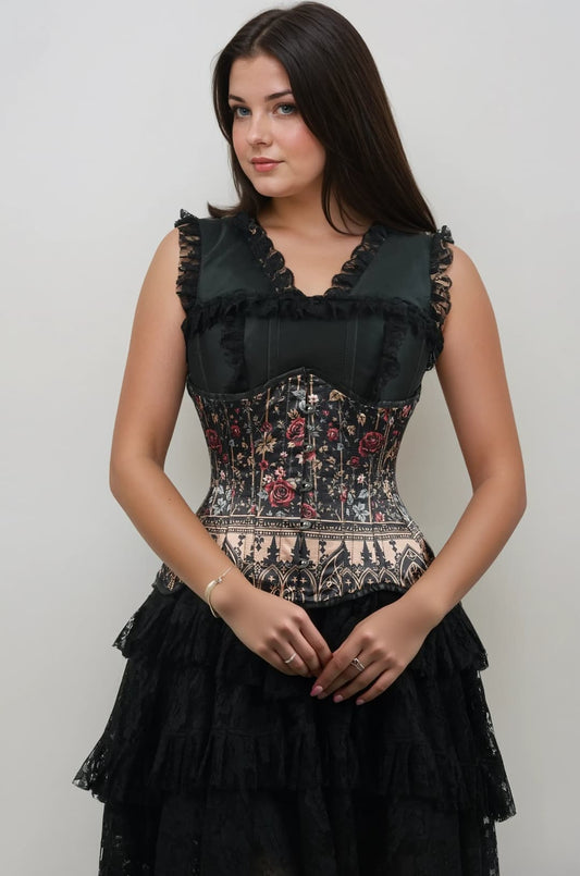 Brenley Rose Midnight Cathedral Bloom Curvy Underbust Corset