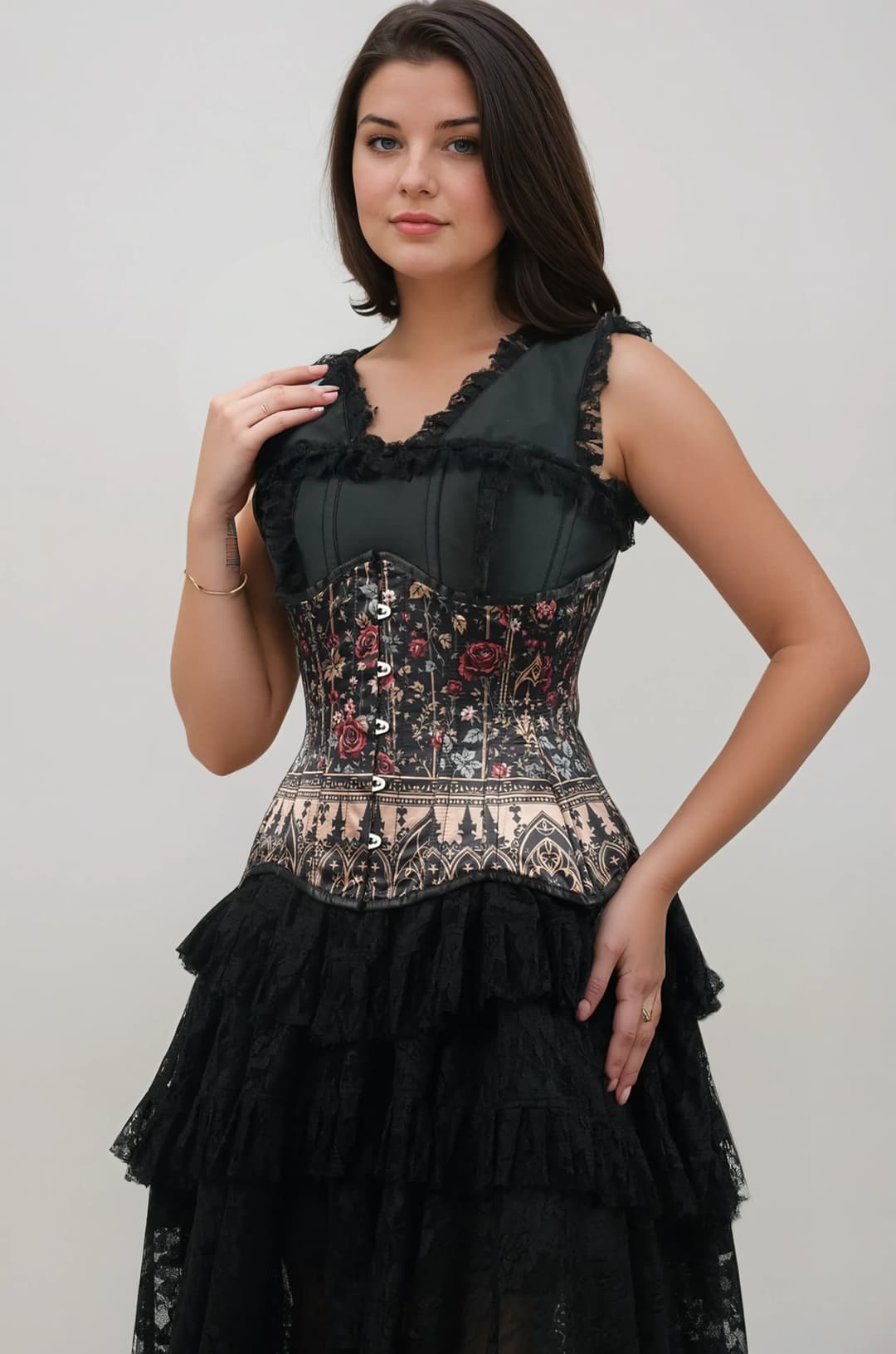 Brenley Rose Midnight Cathedral Bloom Curvy Underbust Corset
