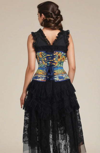 Chelsey Starry Garden Scroll Curvy UnderbustCorset